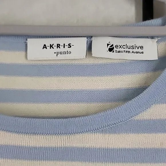 Akris Punto Saks Fifth Avenue Long Sleeve Striped Sweater - Picture 4 of 7